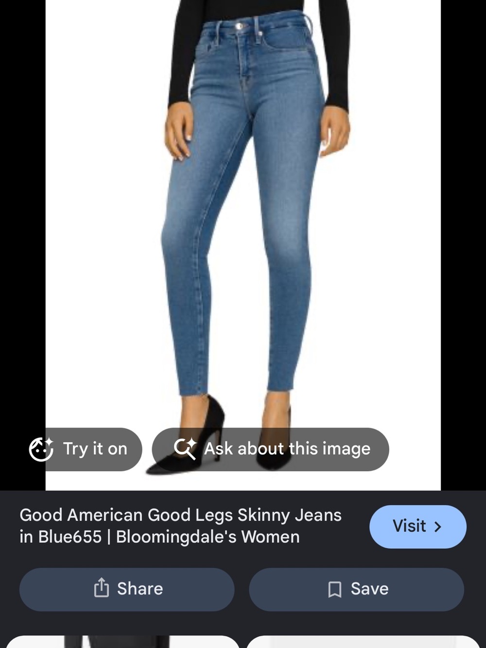 Good American Good Legs Skinny Jeans in Medium Blue Wash